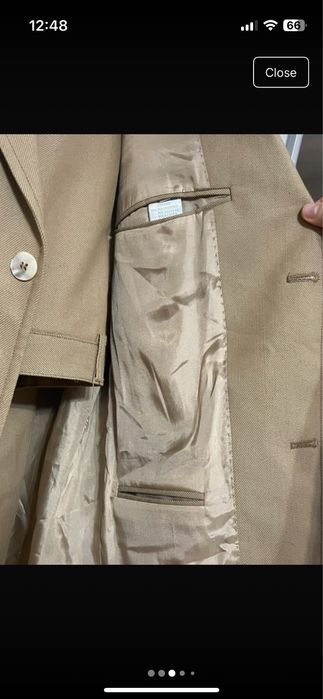 Costum, doua piese, bumbac, crem/bej/mustariu