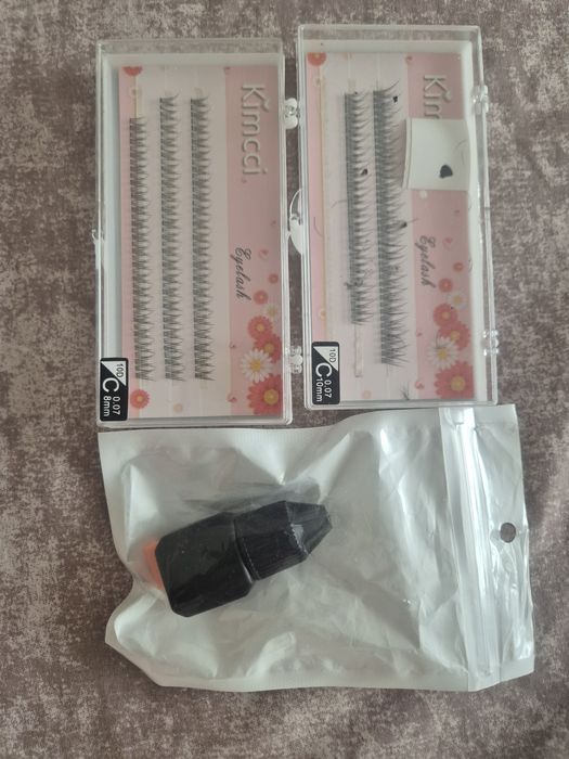 Пучковые ресницы и клей