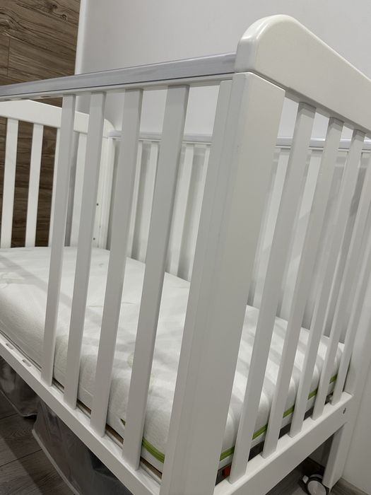 Pătuț copil YappyKids YappyLull – lemn de fag, alb