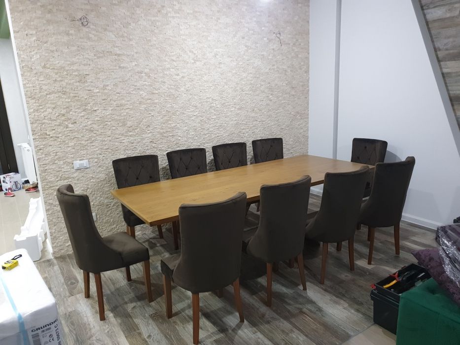 Masa din frasin lemn masiv si scaune dinning