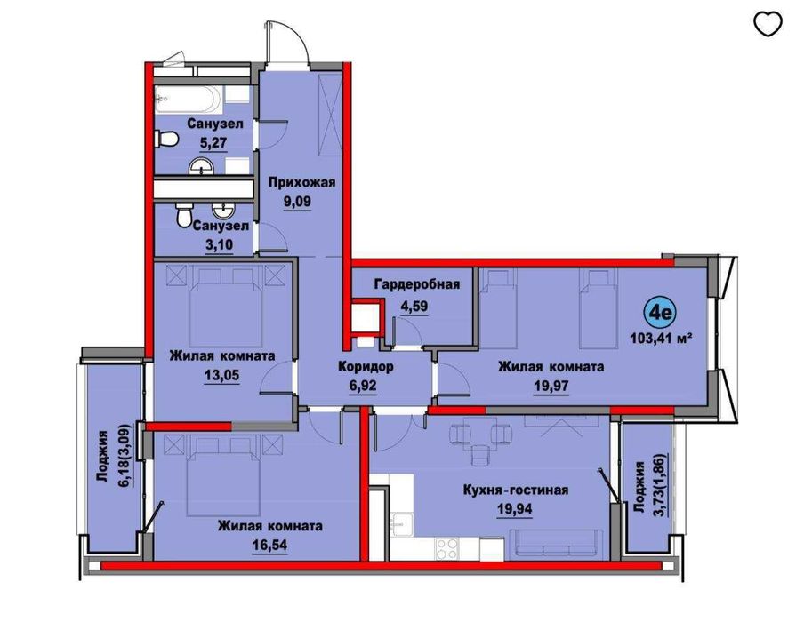 3-х комнатная в ЖК «Regnum Plaza» ID: 7468