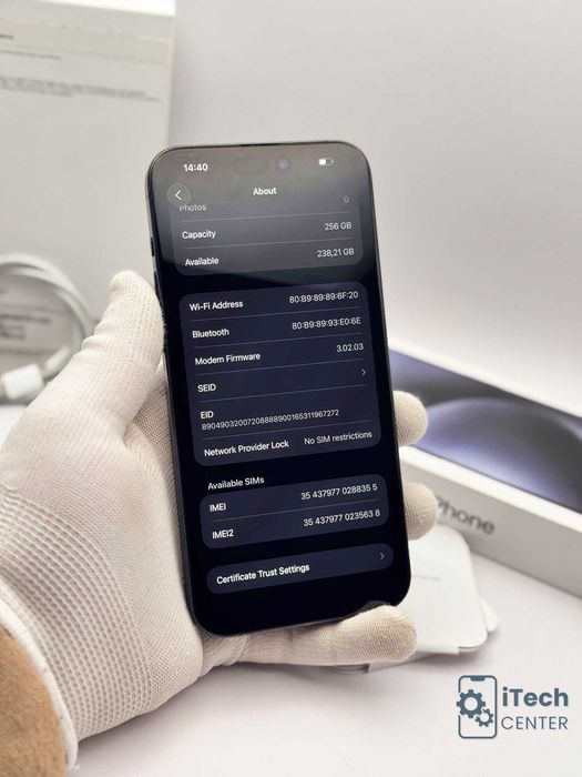 iPhone 15 Pro MAX, Blue, 256GB, 100% батерия, КАТО НОВ, 1г. ГАРАНЦИЯ!