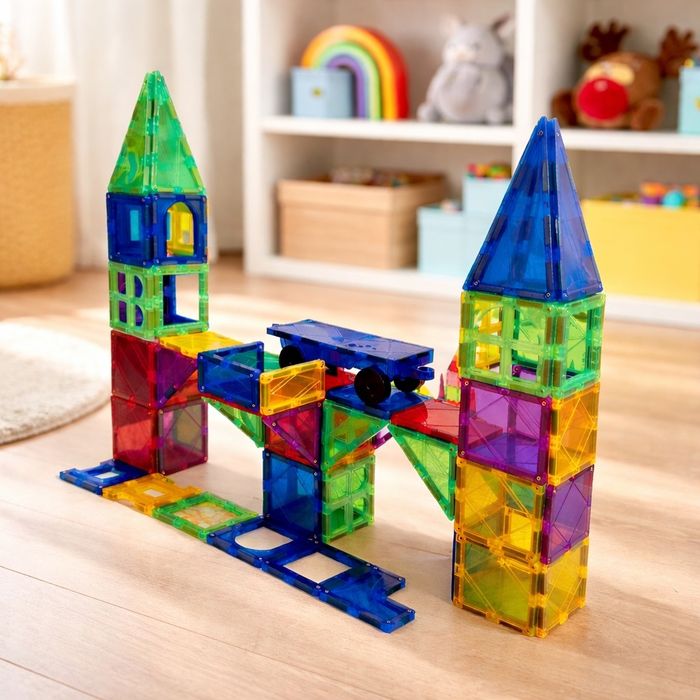Magnetic Tiles - 120 piese magnetice MagPlayer – 7.5 cm