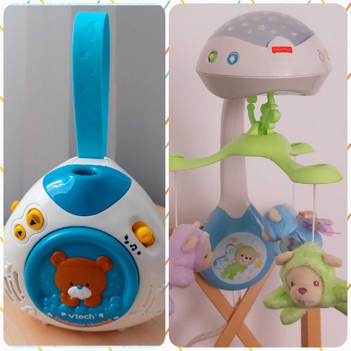 Proiector ursulet Vtech / Carusel muzical patut Fisher Price