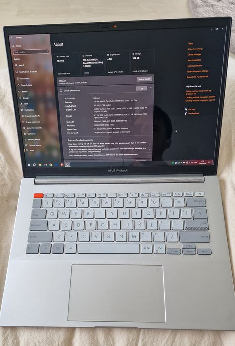 Vivobook pro 14x oled, 500gb, 16 gb, rtx 3050