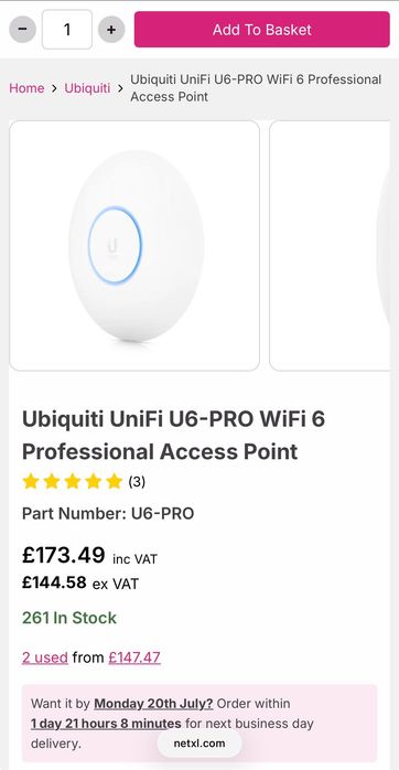 Ubiquiti UniFi U6-PRO WiFi 6 Professional Access Point