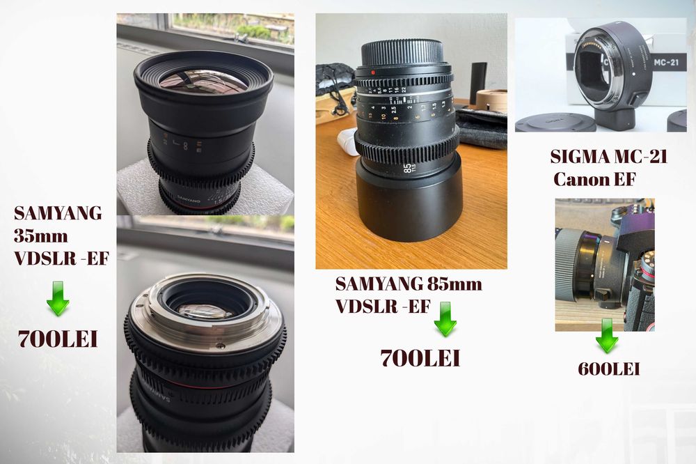 Samyang 85mm - Samyang 35mm T1.5 VDSLR -Montura CANON