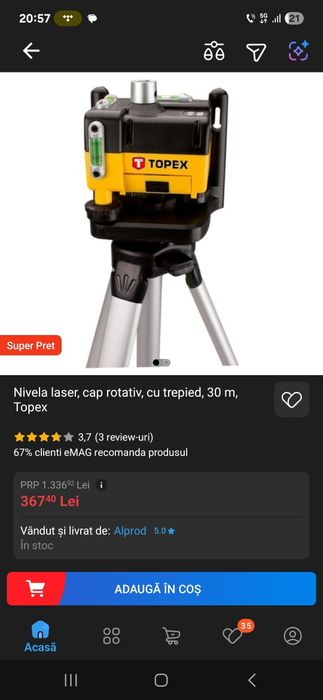 Nivela laser cu trepied functionala cadastre