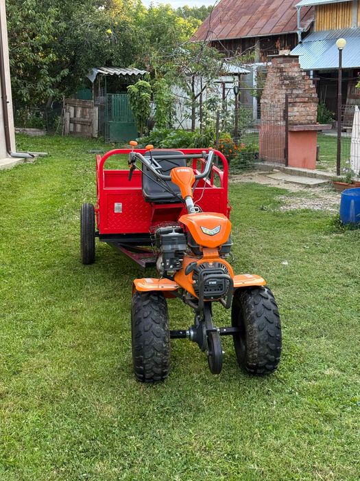 Motocultor O'Mac MC8000 8 CP (252 cc) + Remorcă DKD + freze / pachet complet, stare excelentă