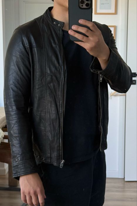 Geaca Piele Naturala SAMSOE & SAMSOE Krede Negru Barbati | Marime M