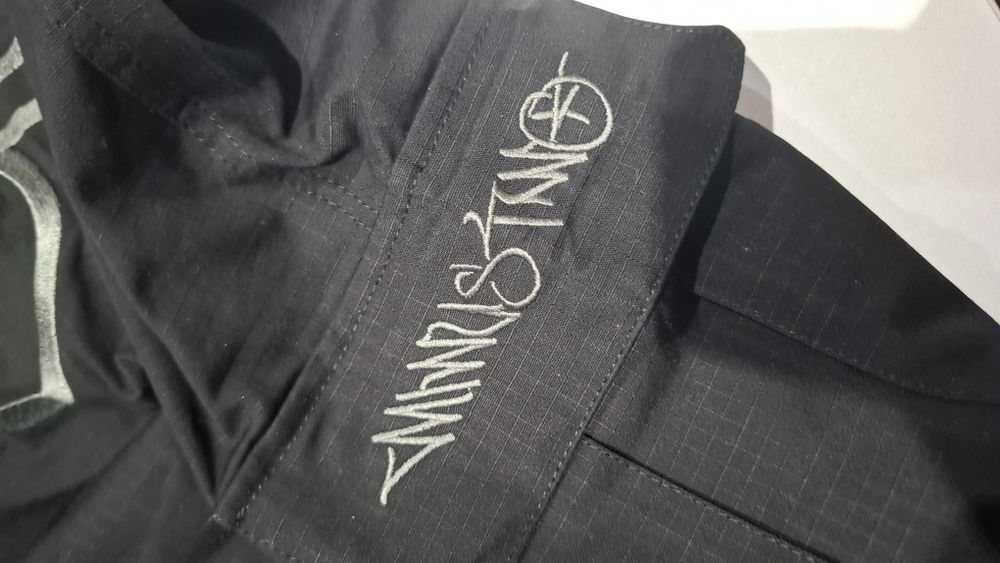 Pantaloni MINUS TWO, Detasabili, Negrii cu embroidery gri, Marimea 2XL