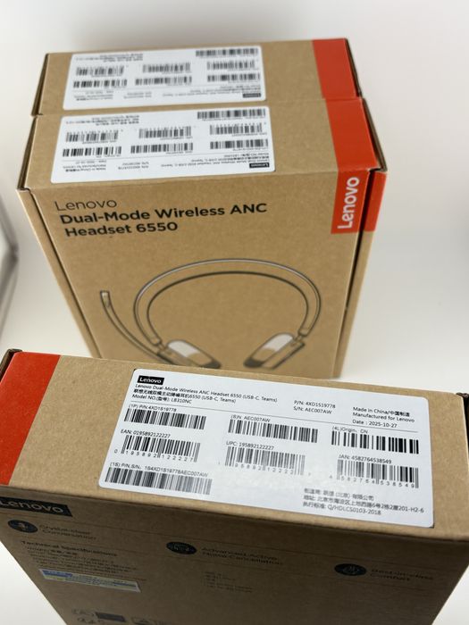 Casti cu microfon Lenovo Dual-Mode, USB-A/Bluetooth, Black. Sigilate