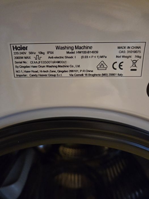 Пералня Haier 10 кг  Като чисто нова !!!