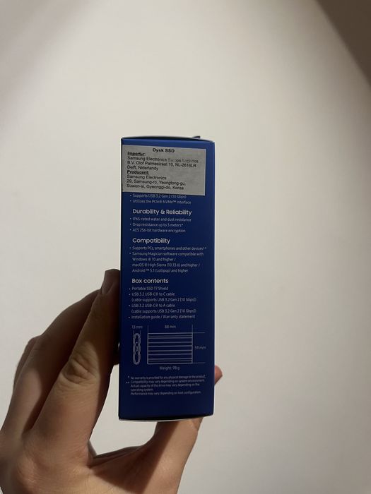 SSD Samsung sheild T7 2T