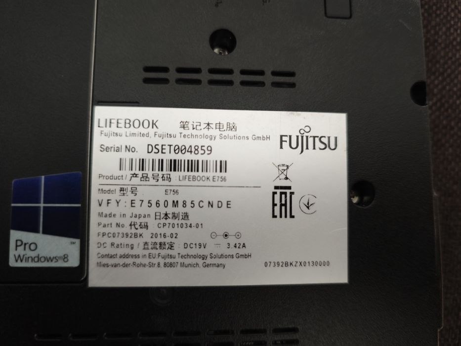 Laptop fujitsu lifebook i5