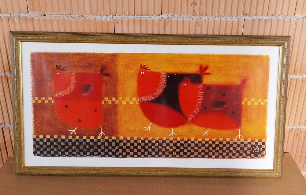 Голяма репродукция,рамкирана с антирефлексно стъкло