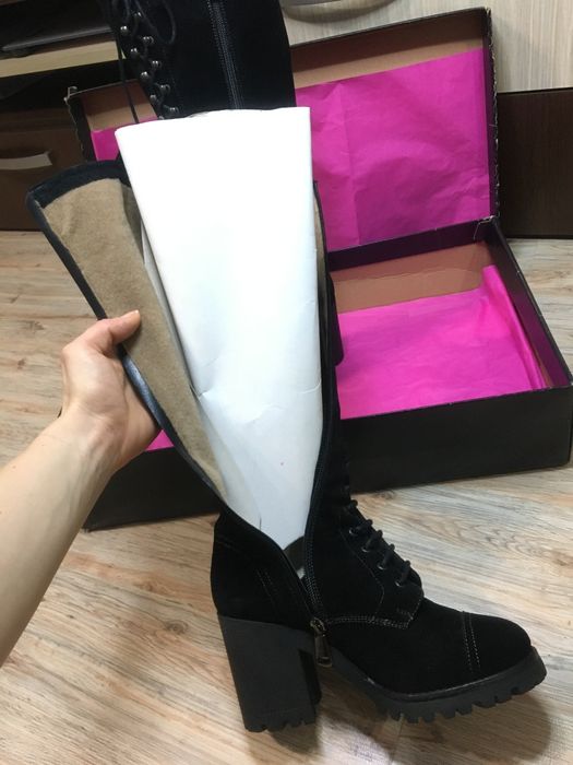 Cizme din piele naturala intoarsa Anna Cori