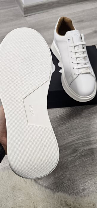 BOSS Sneakers Piele Albă – Noi, Marimea 42, Made in Portugal