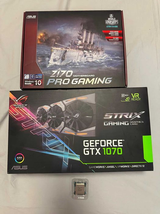Kit - Placa Video Asus Rog-Strix 1070 8GB 256-bit + ASUS Z170 PRO GAMING + i7 6700k