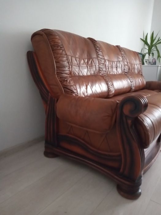 Canapea din piele naturala extensibila