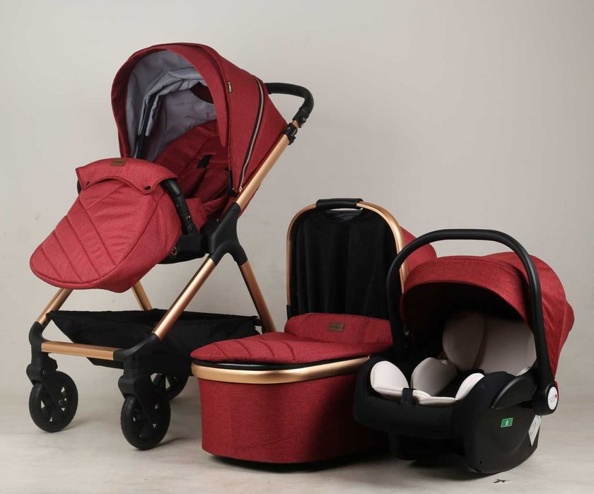 Carucior pentru Copii 3 in 1 All in One Visoli Bordeaux