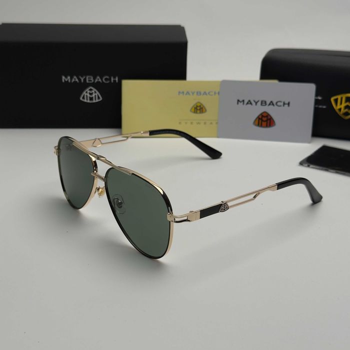 Слънчеви очила Aviator Premium Златни със зелени стъкла Класика UV400 CE
