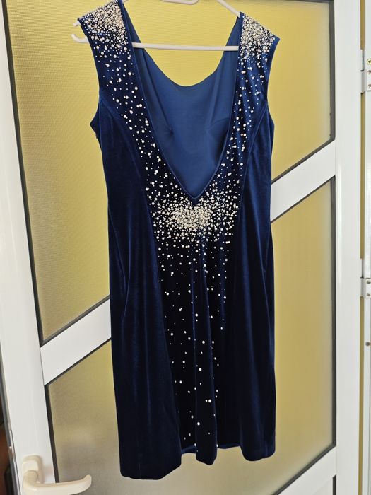 Rochie de catifea albastră