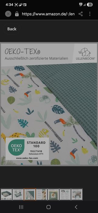 Бебешко килимче за игра 140х140 см Oeko-Tex Памук Като ново