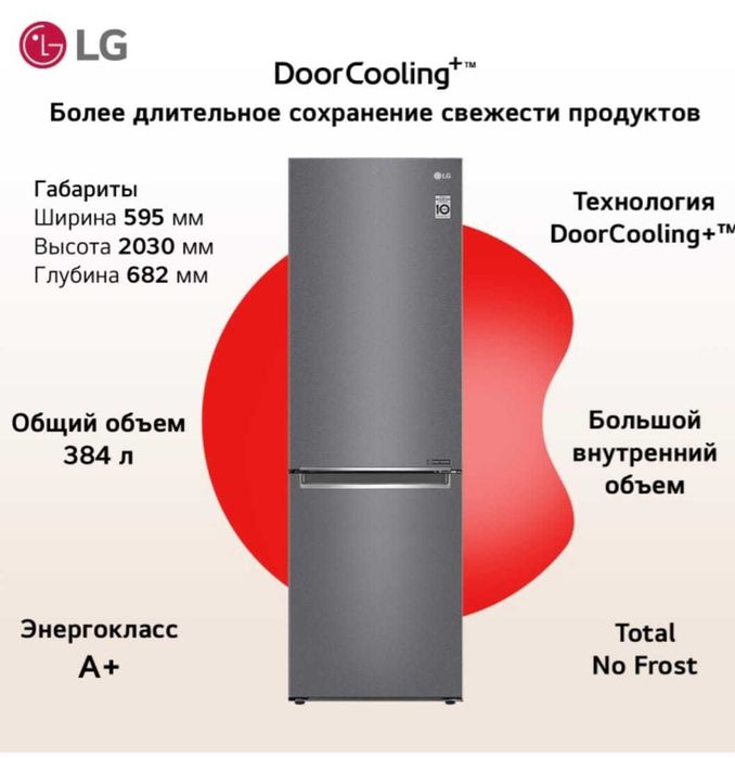 Холодильник LG GC-B509SLCL серый