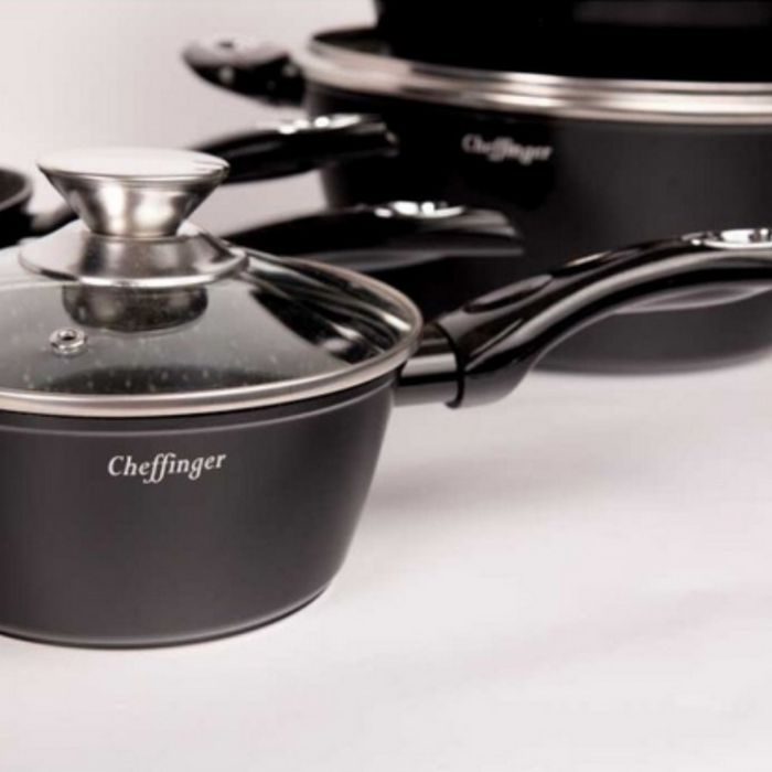 Комплект съдове за готвене Cheffinger от лят алуминий с мраморно покри
