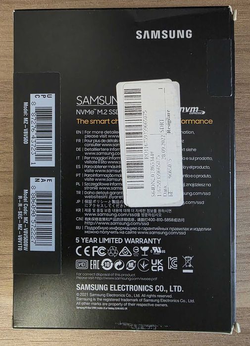 SSD Samsung 980 500GB, NVMe, M.2 - MZ-V8V500BW