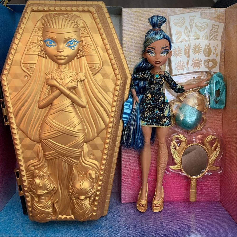 Monster High Doll Cleo De Nile Boo-Jewelled Beauty Case with Tattoos  Necklace