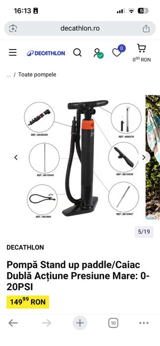 Pompa SUP 20PSI Decathlon
