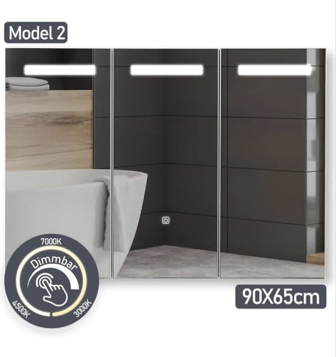 Огледално шкафче за баня Aquamarin® с LED осветление