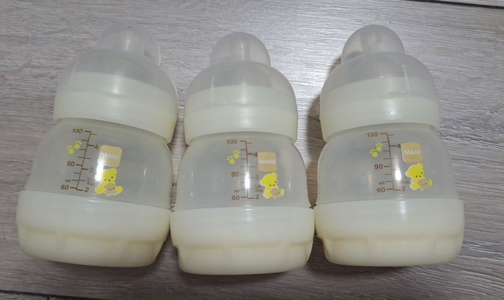 Biberoane bebelusi, Mam, Plastic\Silicon, Crem, 0m+, 130ml