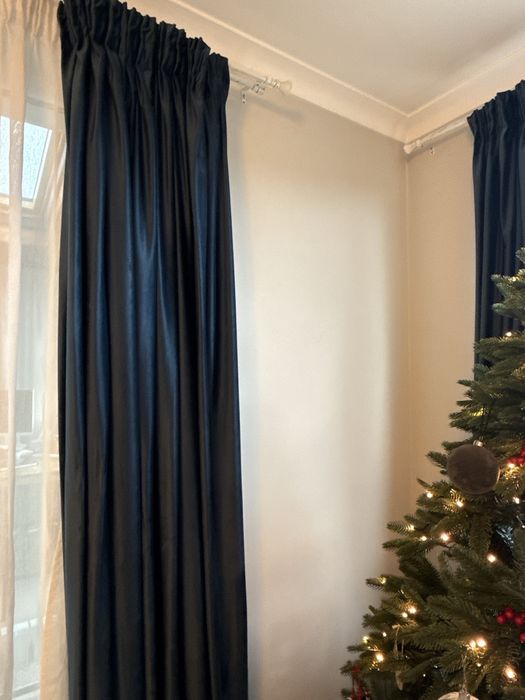 Луксозни велвет завеси - тъмно синьо (перде)