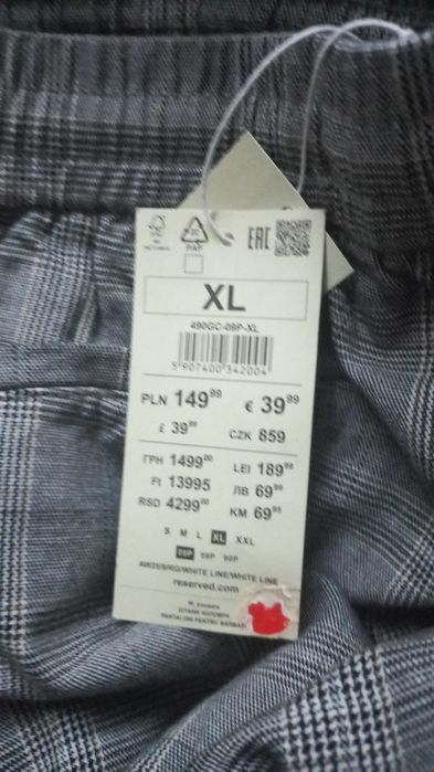 Pantaloni eleganți RESERVED bărbați – noi cu etichetă – L / XL – slim