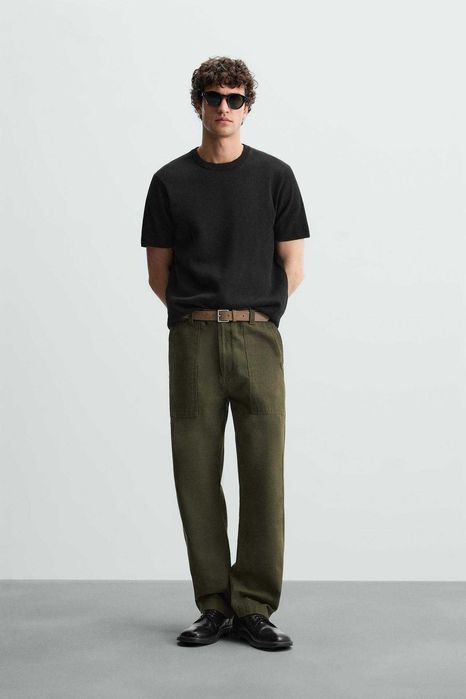 Футболка ZARA Man Relaxed fit knit T-shirt! Новая с бирками! Размер L