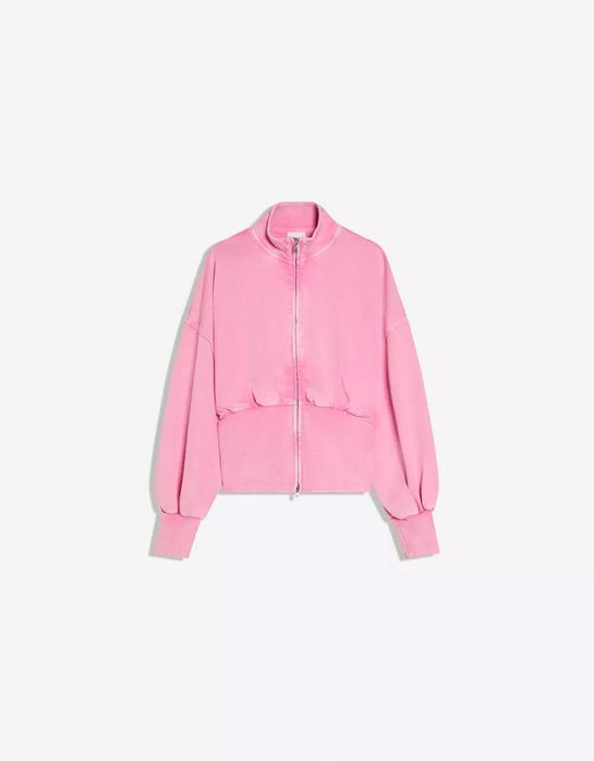 Bershka washed effect розов суичър с цип