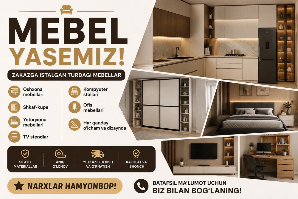 Zakazga mebel yasaymiz! Tel