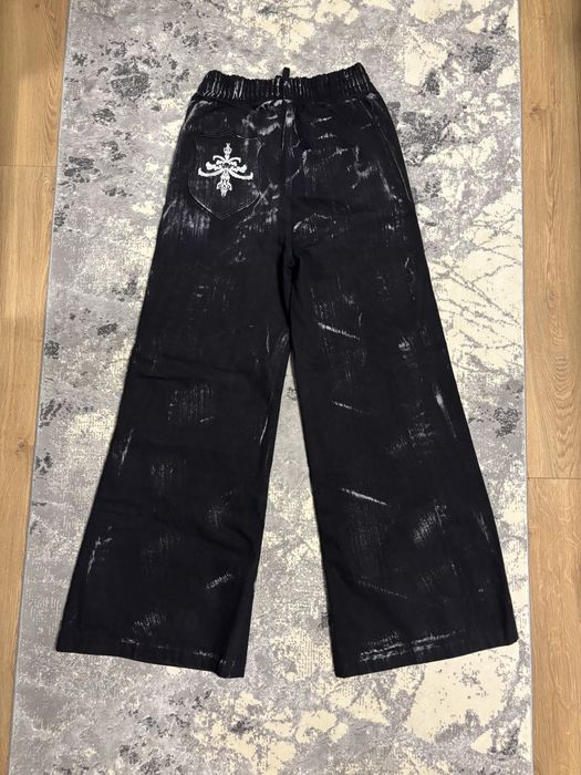 Blugi baggy de la IG brand “beforethefall” cu talie elastica, waxed