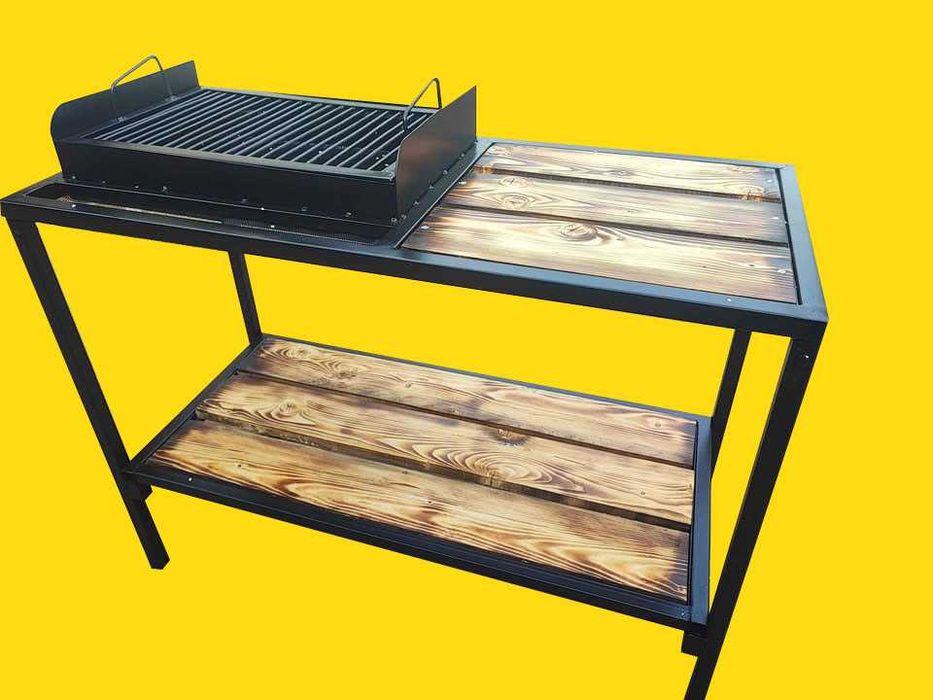 Gratar pe lemne BGLFIER, metalic, 120x60cm, negru mat