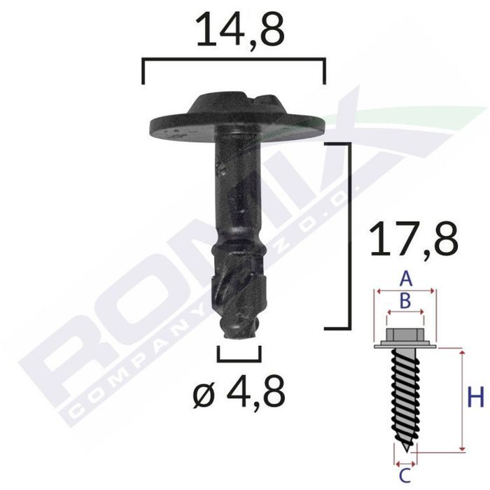Set 10 bucati suruburi fixare scut motor Mercedes Vito Viano W639, Peugeot 307, BMW Seria 3 E46, Seria 5 E60/E61, Audi A4 B7/B8/B9 202024; A5 202016;
