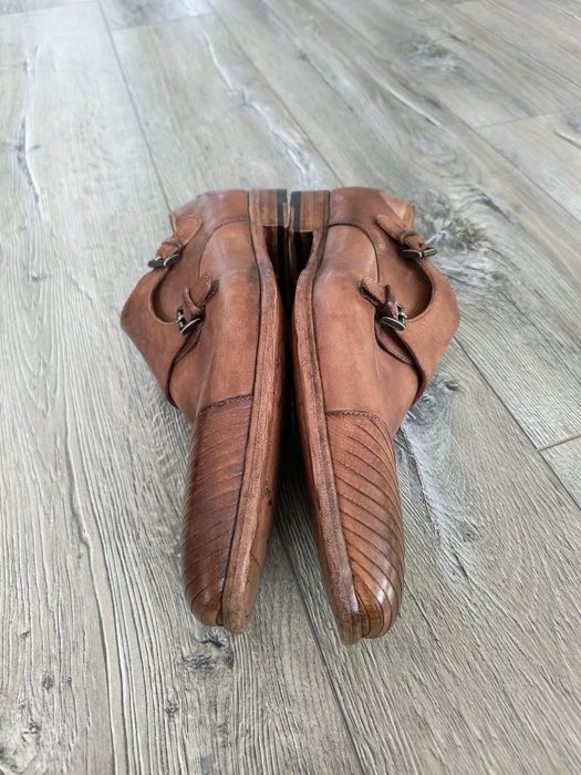 Pantofi din piele naturala de culoare coniac mărimea 41