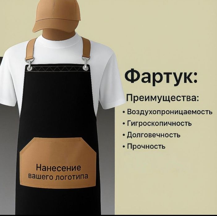 Fartuk ca logo фартук с вашим логотипом
