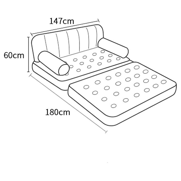 Двоен надуваем матрак с разтегателен диван за спане