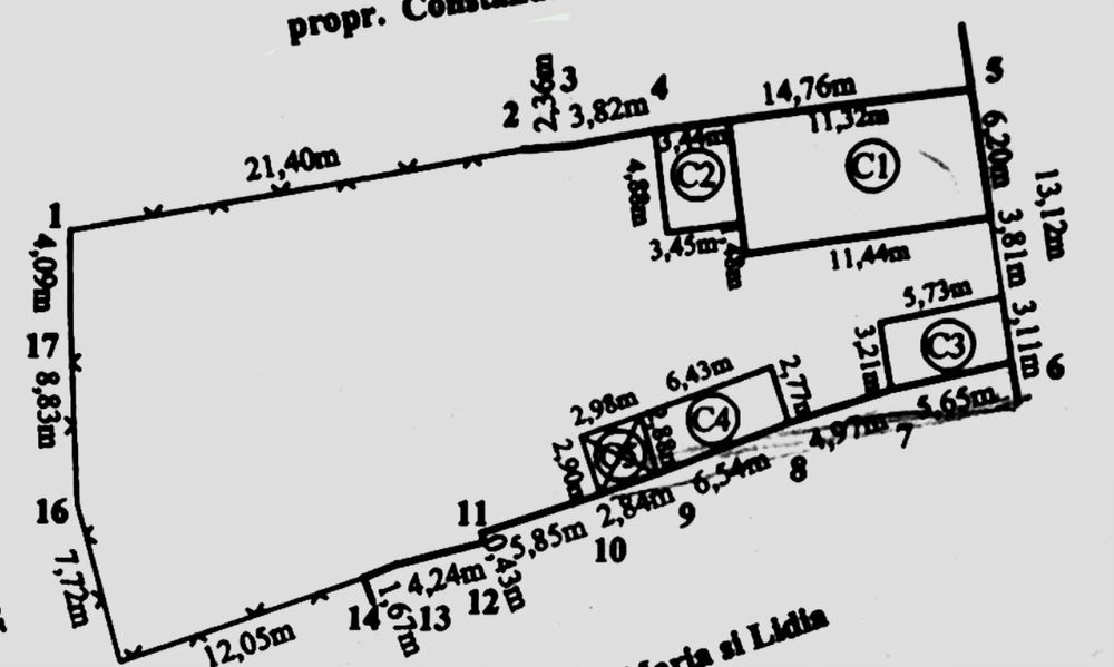 Teren 727 mp Galați - Poșta Veche - deschidere 13m, toate utilitățile