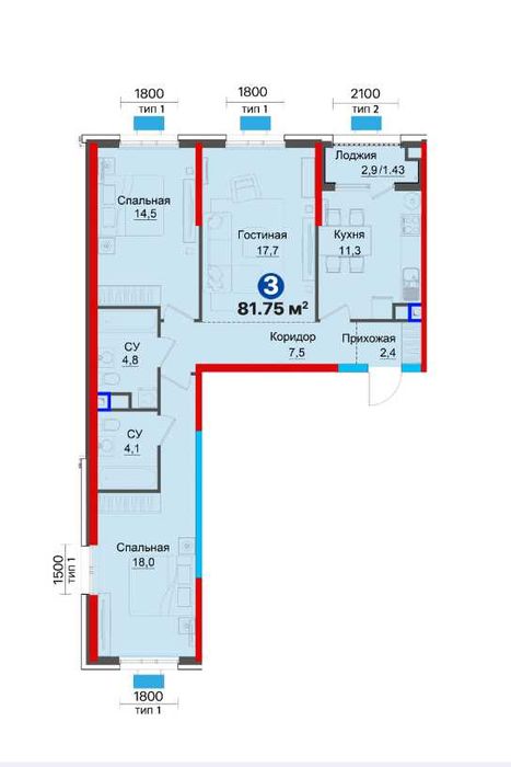Последние 3-комнатные квартиры с ключами — по 940 у.е.  (SJ)