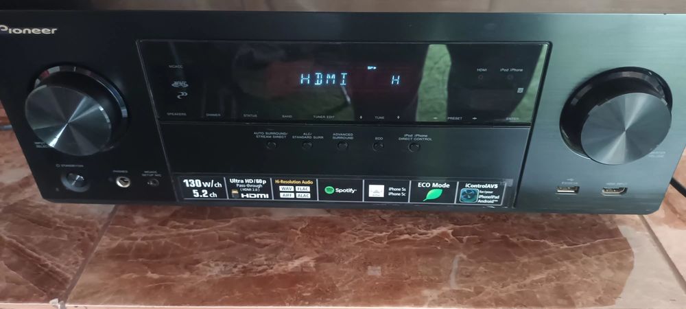 Receiver AV Pioneer VSX-529-K, 5.2 canale, 105W RMS, Ultra HD 4K, Negru