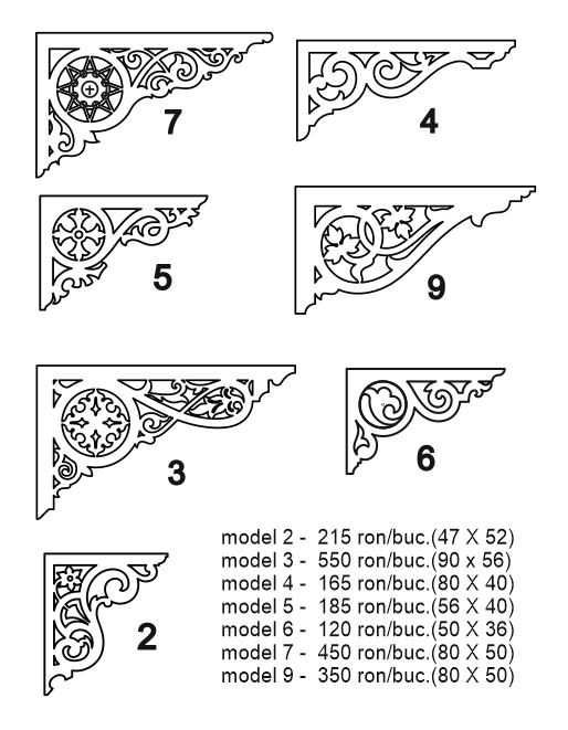 Ornament coltar, consola pt terasa foisor  la imbinare stalp grinda